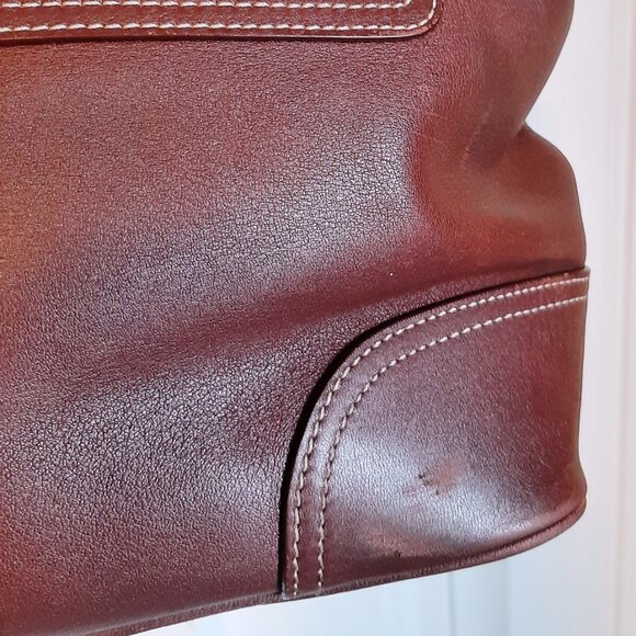 Vintage Coach Hampton Satchel 7555 Shoulder Bag Burgundy Leather - Picture 6 of 16